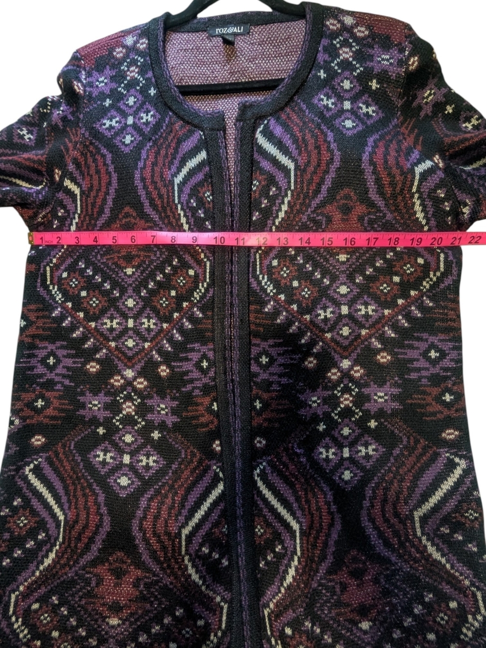 Roz & Ali Open Front Boho Knit Cardigan XL - Picture 5 of 9